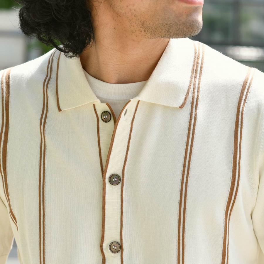 GRAN SASSO【グランサッソ】ニットシャツ 59135 18041 005 オーガニックコットン 12G ホワイト_9