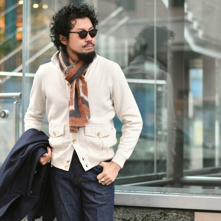 GRAN SASSO【グランサッソ】ジップアップニットブルゾン 23112 25075 099 ウール ブラックの画像