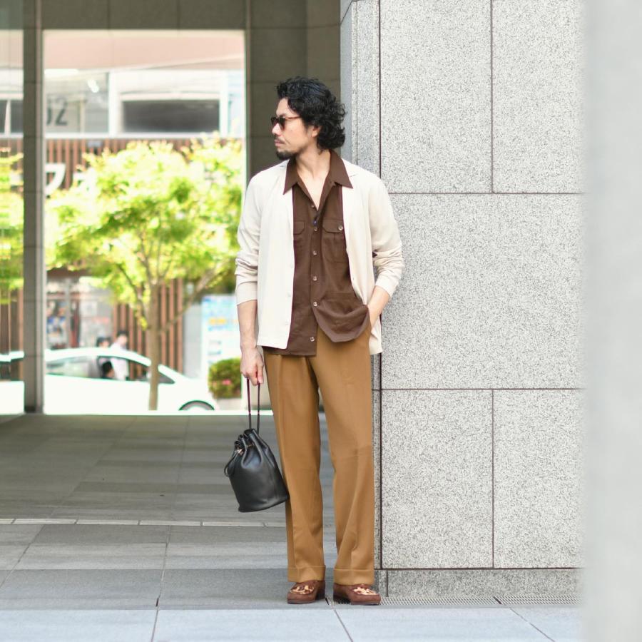 【美品】グランサッソ　襟付きカーディガン　ソフトコットン　チャコール系　46 Gran Sasso（グランサッソ） GRAN SASSO【グランサッソ】襟付き