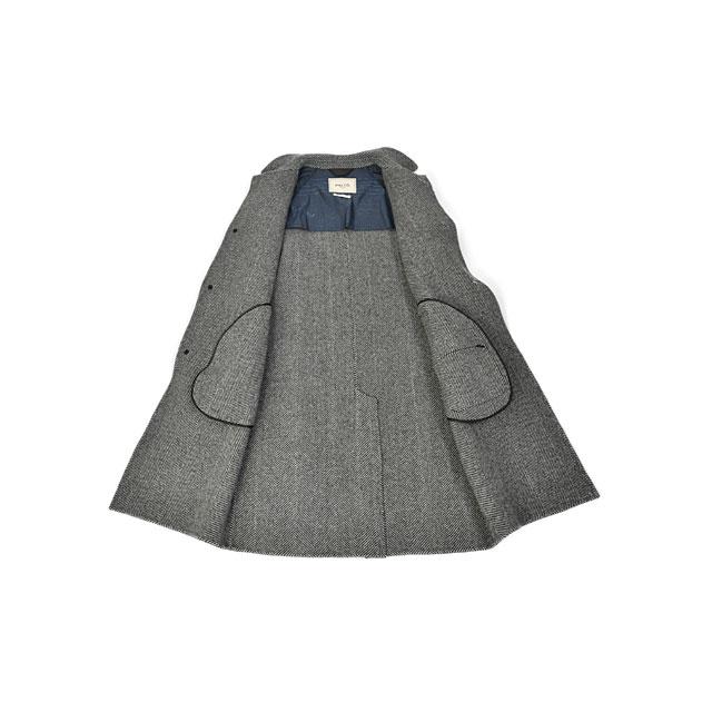 PALTO【パルト】バルカラーコート MARCELLO DB RESCA  WNER Bianco Nero ウール  ナイロン ヘリンボーン ブラック ホワイトの画像