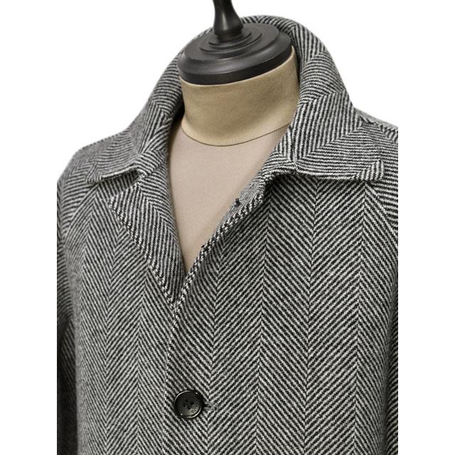 PALTO【パルト】バルカラーコート MARCELLO DB RESCA  WNER Bianco Nero ウール  ナイロン ヘリンボーン ブラック ホワイトの画像