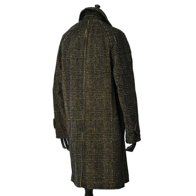 【FINAL SALE 返品交換不可】【size50】PALTO【パルト】バルカラーコート MARCELLO VEL PRINT PDG CNER コットン コーデュロイ チェック ブラック オレンジ_1