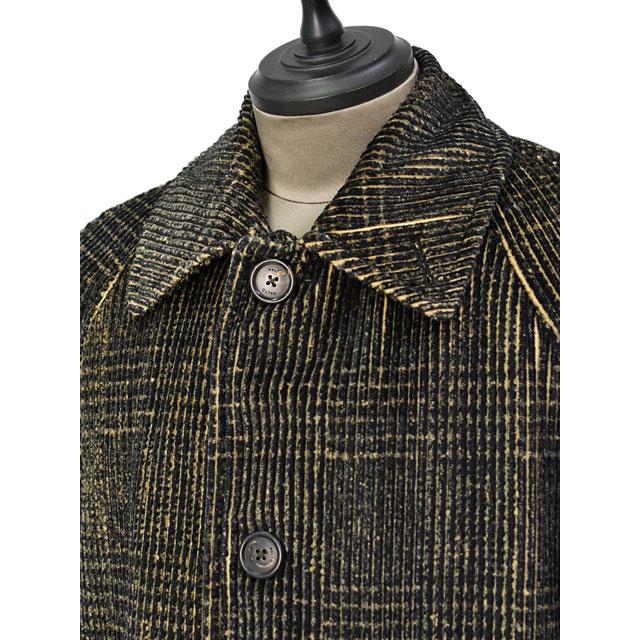 【FINAL SALE 返品交換不可】【size50】PALTO【パルト】バルカラーコート MARCELLO VEL PRINT PDG CNER コットン コーデュロイ チェック ブラック オレンジ_4