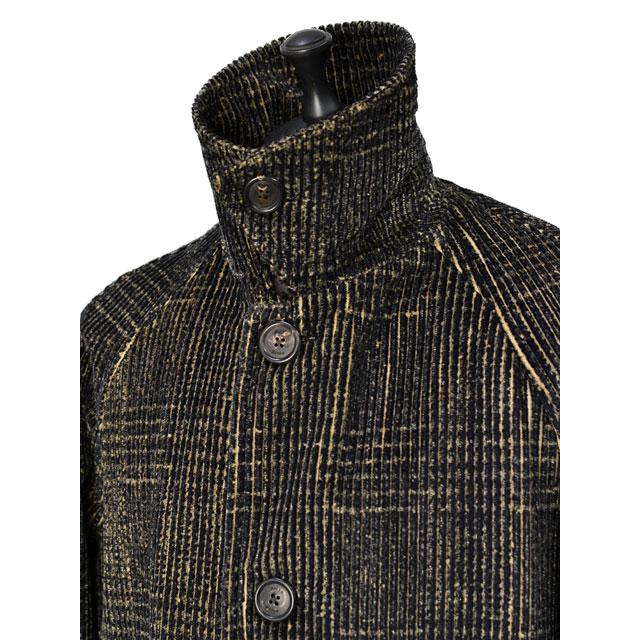【FINAL SALE 返品交換不可】【size50】PALTO【パルト】バルカラーコート MARCELLO VEL PRINT PDG CNER コットン コーデュロイ チェック ブラック オレンジ_5
