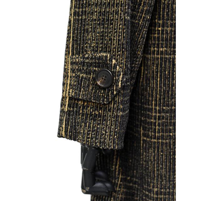 【FINAL SALE 返品交換不可】【size50】PALTO【パルト】バルカラーコート MARCELLO VEL PRINT PDG CNER コットン コーデュロイ チェック ブラック オレンジ_6