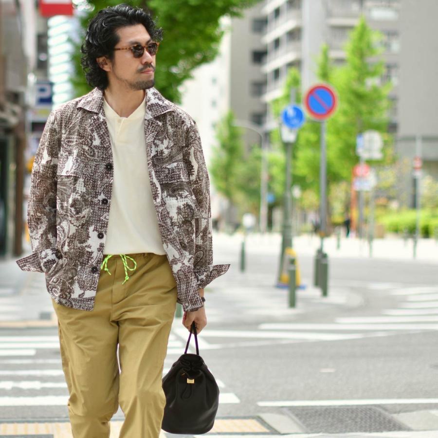 Gabriele Pasini【ガブリエレ パジーニ】オーバーシャツ 6097 61011 02 コットン ナイロン ペイズリー ブラウンの画像