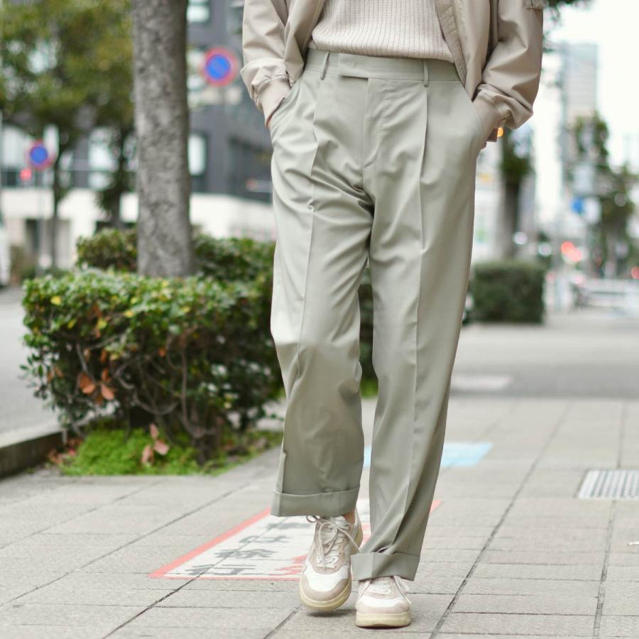 PT TORINO【ピーティートリノ】1プリーツパンツ Edge QUINDICI MA27 0435 ウール ピスタチオグリーン_7