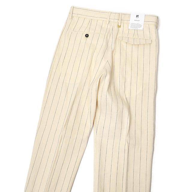 【SALE】PT TORINO【ピーティートリノ】2プリーツパンツ Reworked MICHAEL LB09 0015 リネン コットン アイボリー_3