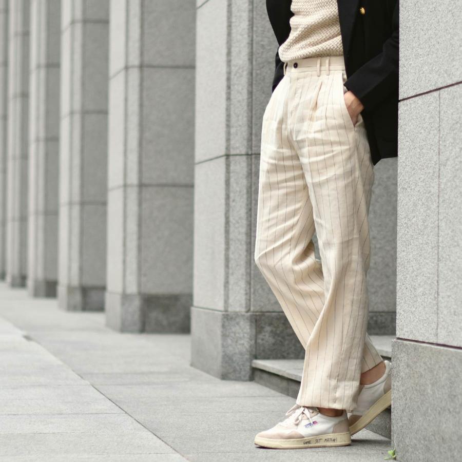 【SALE】PT TORINO【ピーティートリノ】2プリーツパンツ Reworked MICHAEL LB09 0015 リネン コットン アイボリー_6