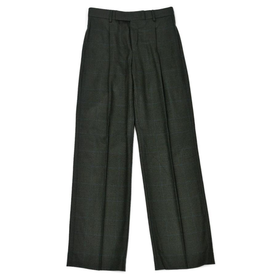 PT TORINO【ピーティートリノ】1プリーツパンツ Edge QUINDICI RG26 0460 ウール ストレッチ  グレンチェック ハンターグリーンの画像