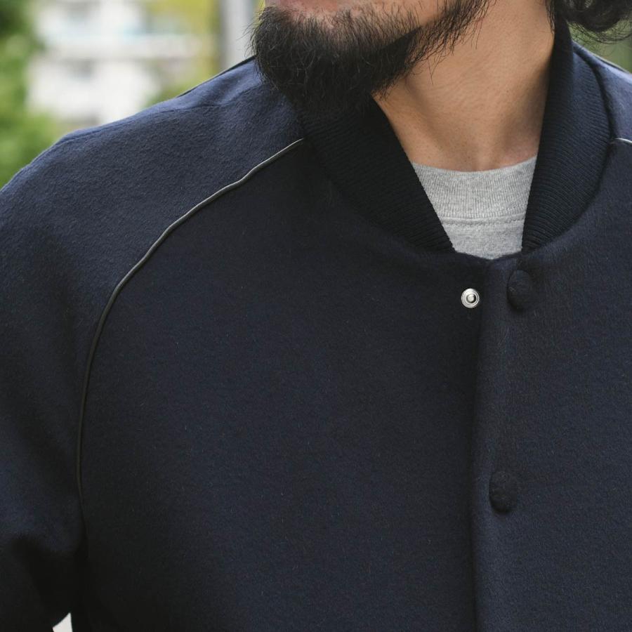 PT TORINO【ピーティートリノ】 スタジャン ショートブルゾン Outerwear VARSITY PIPING LB06 0360 ウール ネイビーの画像