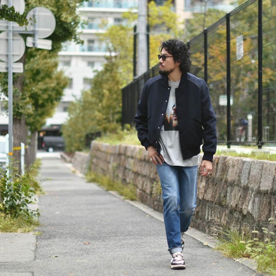 PT TORINO【ピーティートリノ】 スタジャン ショートブルゾン Outerwear VARSITY PIPING LB06 0360 ウール ネイビーの画像