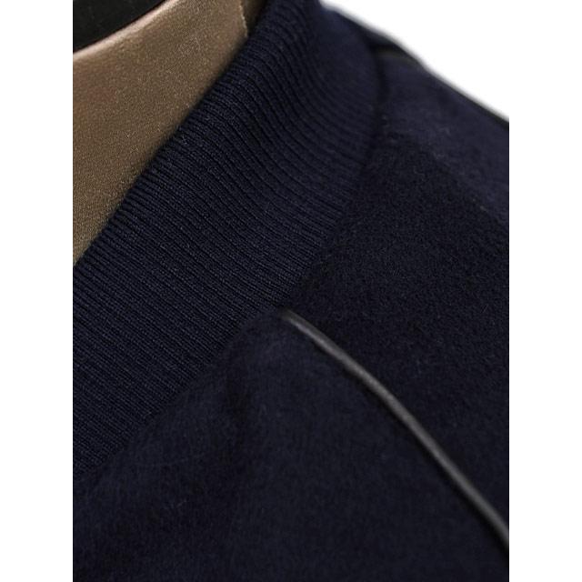 PT TORINO【ピーティートリノ】 スタジャン ショートブルゾン Outerwear VARSITY PIPING LB06 0360 ウール ネイビー | PT TORINO | 04