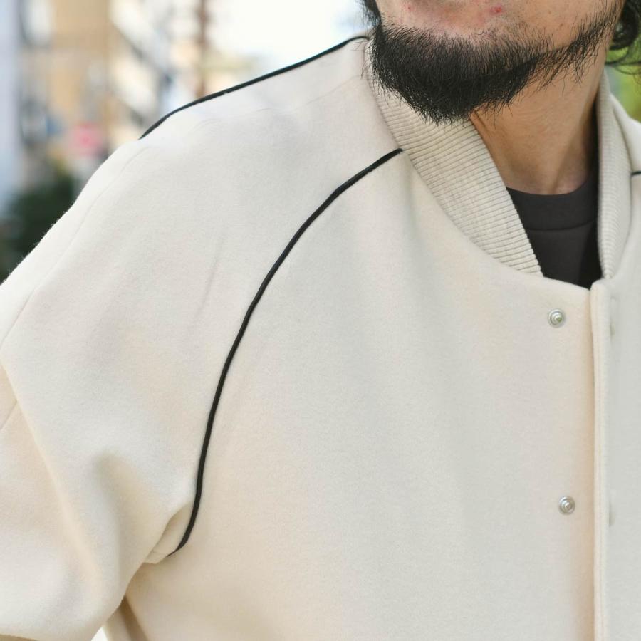 PT TORINO【ピーティートリノ】 スタジャン ショートブルゾン Outerwear VARSITY PIPING LB06 0015 ウール オフホワイトの画像