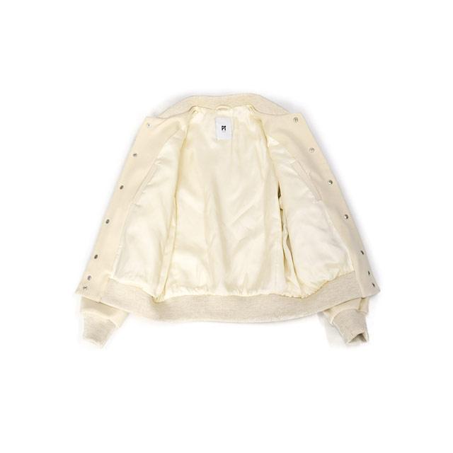 PT TORINO【ピーティートリノ】 スタジャン ショートブルゾン Outerwear VARSITY PIPING LB06 0015 ウール オフホワイトの画像