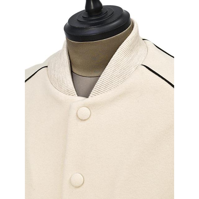 PT TORINO【ピーティートリノ】 スタジャン ショートブルゾン Outerwear VARSITY PIPING LB06 0015 ウール オフホワイトの画像