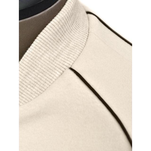 PT TORINO【ピーティートリノ】 スタジャン ショートブルゾン Outerwear VARSITY PIPING LB06 0015 ウール オフホワイトの画像