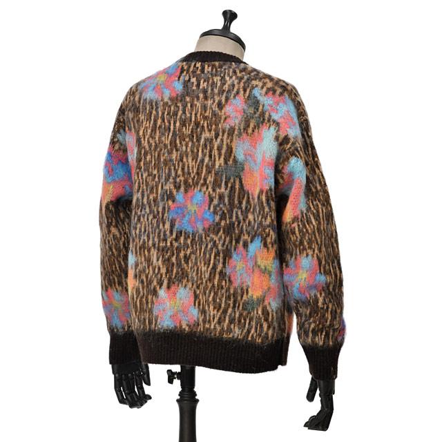 【FINAL SALE 返品交換不可】【size48】roberto collina【ロベルトコリーナ】オーバーサイズドクルーネックニット RA25001 ウール モヘア レオパード フラワー | ROBERTO COLLINA | 01