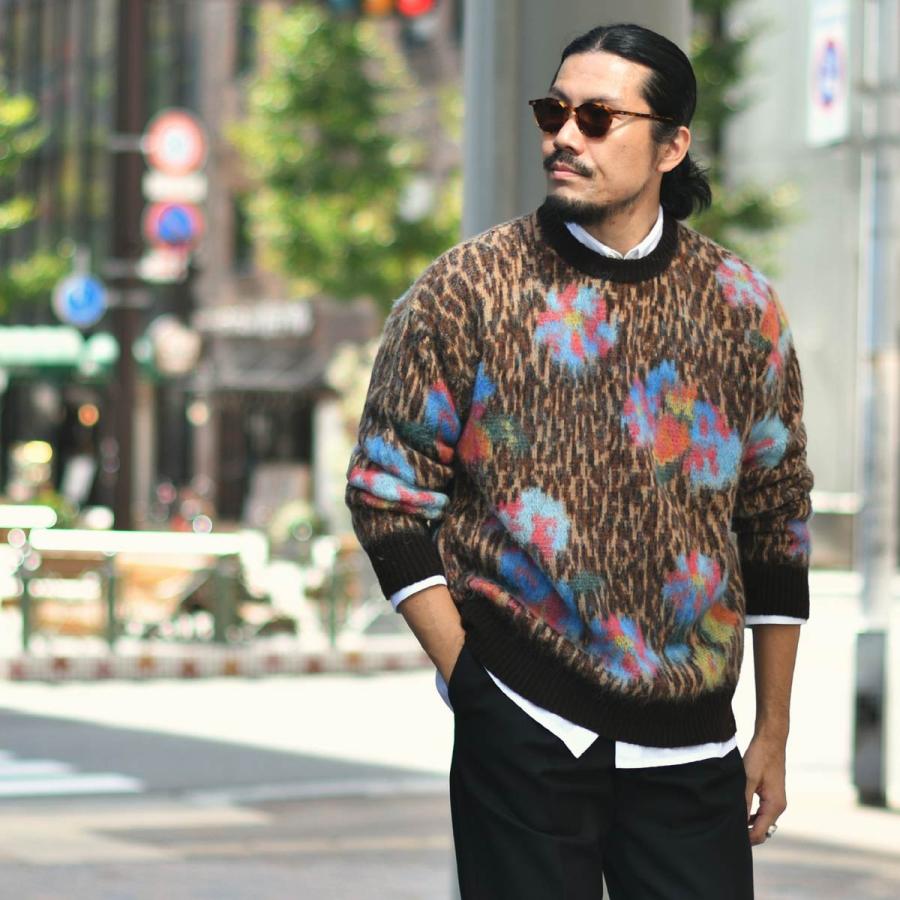 【FINAL SALE 返品交換不可】【size48】roberto collina【ロベルトコリーナ】オーバーサイズドクルーネックニット RA25001 ウール モヘア レオパード フラワー | ROBERTO COLLINA | 06