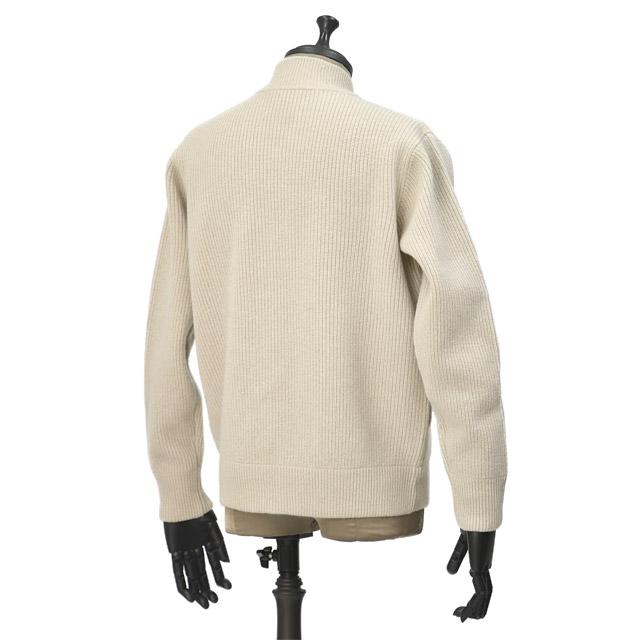 roberto collina【ロベルトコリーナ】ジップアップニットブルゾン 253M20208 03 BEIGE スーパーファインメリノウール ナチュラルの画像