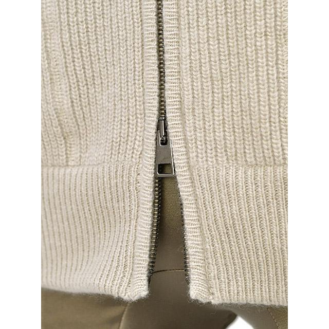 roberto collina【ロベルトコリーナ】ジップアップニットブルゾン 253M20208 03 BEIGE スーパーファインメリノウール ナチュラルの画像