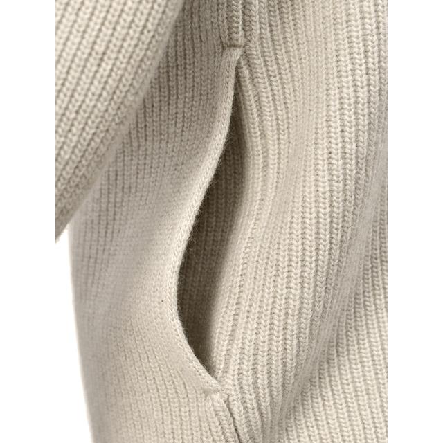 roberto collina【ロベルトコリーナ】ジップアップニットブルゾン 253M20208 03 BEIGE スーパーファインメリノウール ナチュラルの画像