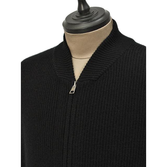 roberto collina【ロベルトコリーナ】ジップアップニットブルゾン 253M20208 09 NERO スーパーファインメリノウール ブラックの画像