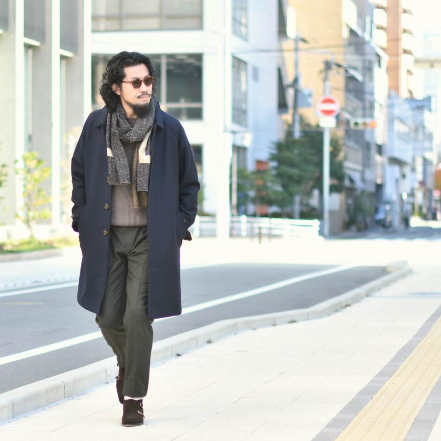 SANTANIELLO【サンタニエッロ】バルカラーコート LONDRA 3397N 79 ウール ネイビー ブラックの画像