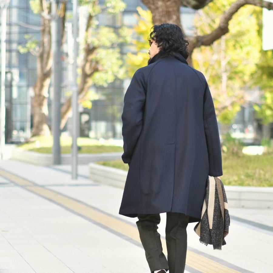 SANTANIELLO【サンタニエッロ】バルカラーコート LONDRA 3397N 79 ウール ネイビー ブラックの画像