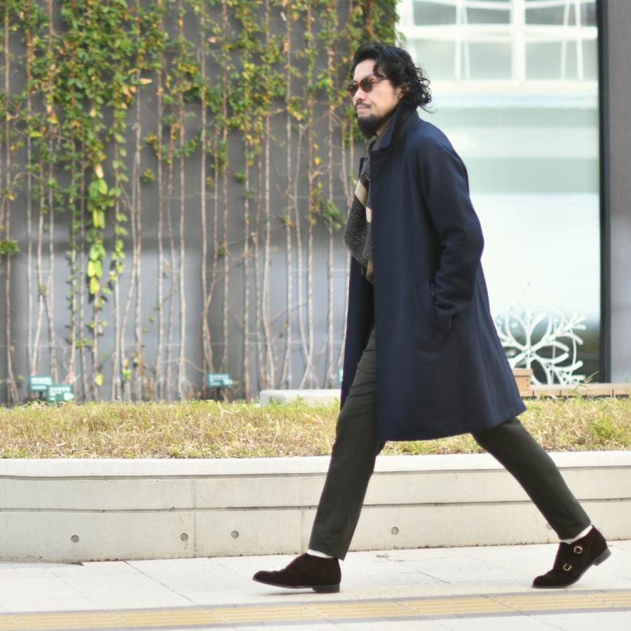 SANTANIELLO【サンタニエッロ】バルカラーコート LONDRA 3397N 79 ウール ネイビー ブラックの画像