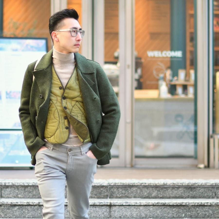 Settefili Cashmere【セッテフィーリ カシミア】ピーコート PIKOT JA04 ウール カーキの画像
