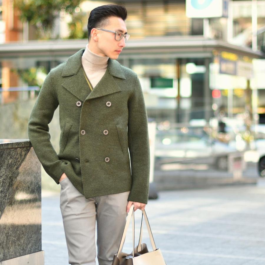 Settefili Cashmere【セッテフィーリ カシミア】ピーコート PIKOT JA04 ウール カーキの画像
