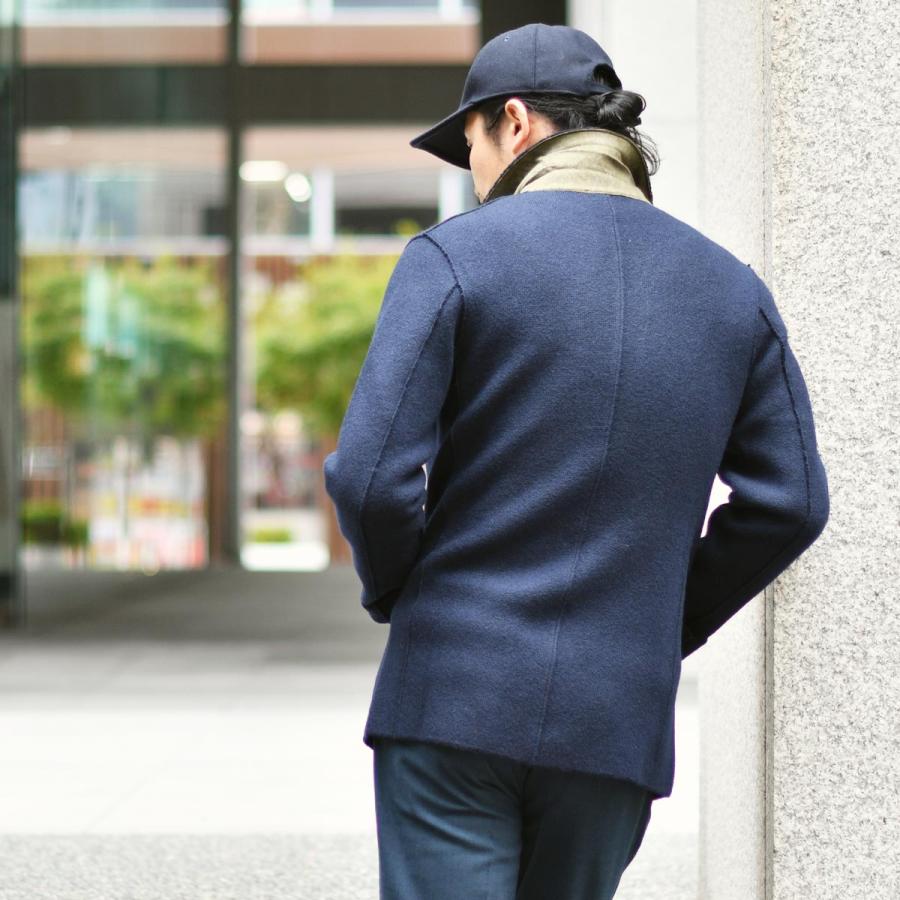 Settefili Cashmere【セッテフィーリ カシミア】ピーコート PIKOT JA08 ウール ネイビーの画像