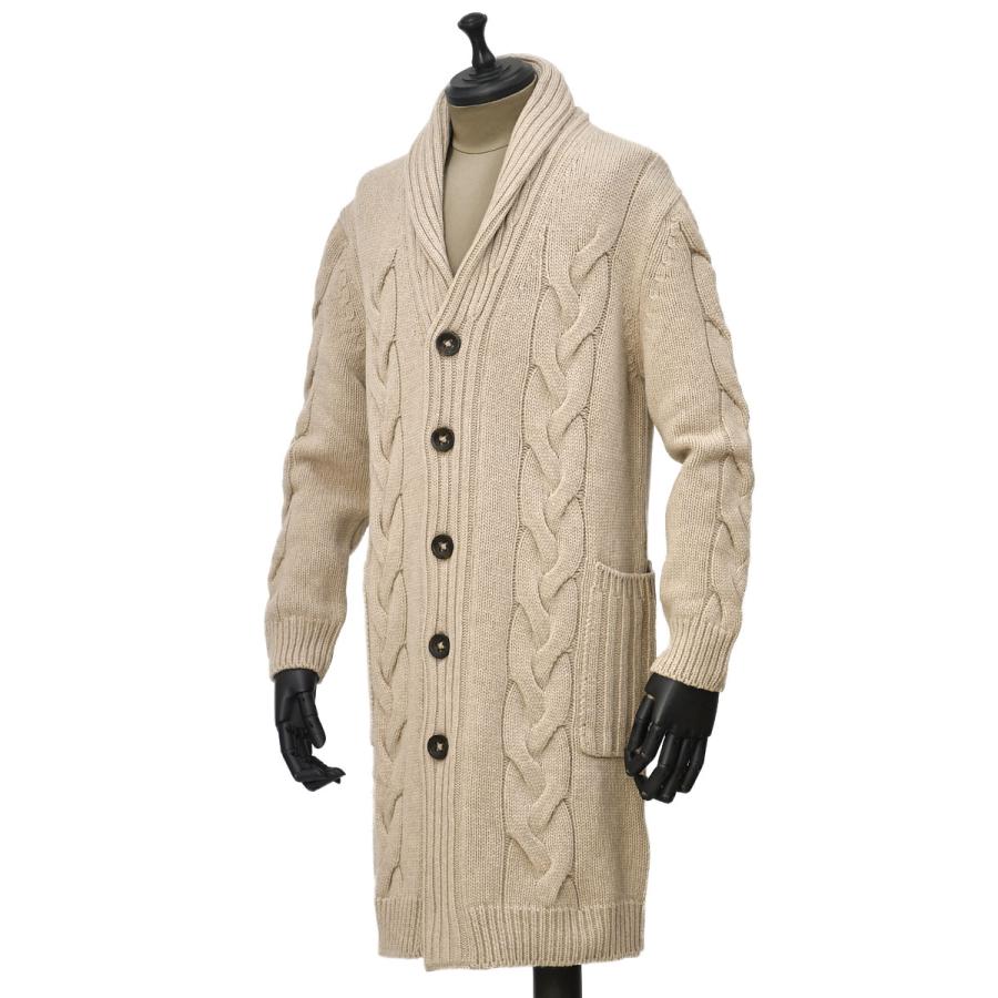 セッテフィーリカシミア ショールカラー ケーブルニットカーディガン カシミヤ混 Settefili Cashmere【セッテフィーリ カシミア】ケーブル