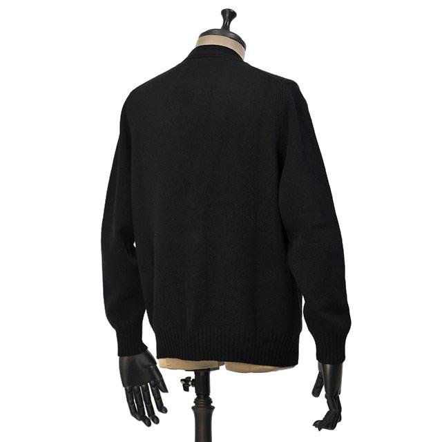 Settefili Cashmere【セッテフィーリ カシミア】Vネックカーディガン 435 2D.ZR19 ウール カシミヤ 7G ブラックの画像
