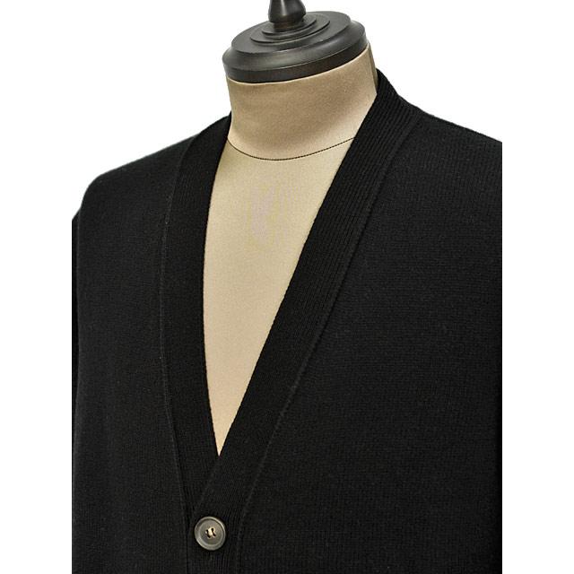 Settefili Cashmere【セッテフィーリ カシミア】Vネックカーディガン 435 2D.ZR19 ウール カシミヤ 7G ブラックの画像
