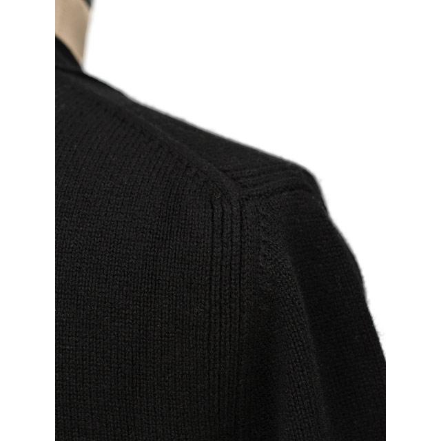 Settefili Cashmere【セッテフィーリ カシミア】Vネックカーディガン 435 2D.ZR19 ウール カシミヤ 7G ブラックの画像