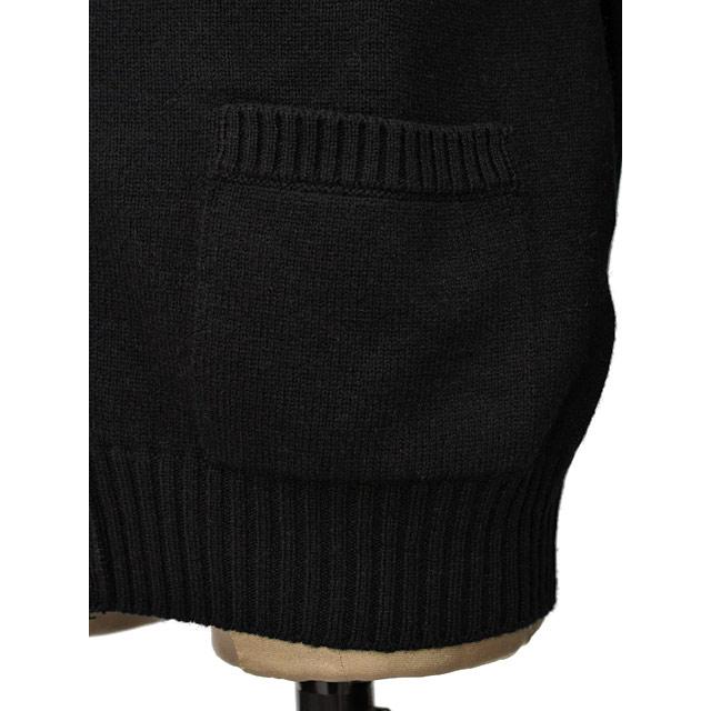 Settefili Cashmere【セッテフィーリ カシミア】Vネックカーディガン 435 2D.ZR19 ウール カシミヤ 7G ブラックの画像