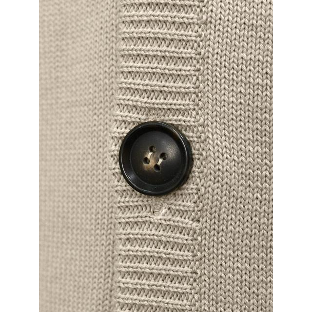 Settefili Cashmere【セッテフィーリ カシミア】Vネックカーディガン 3350VTX 2.KIN11 コットン 8G グレージュの画像