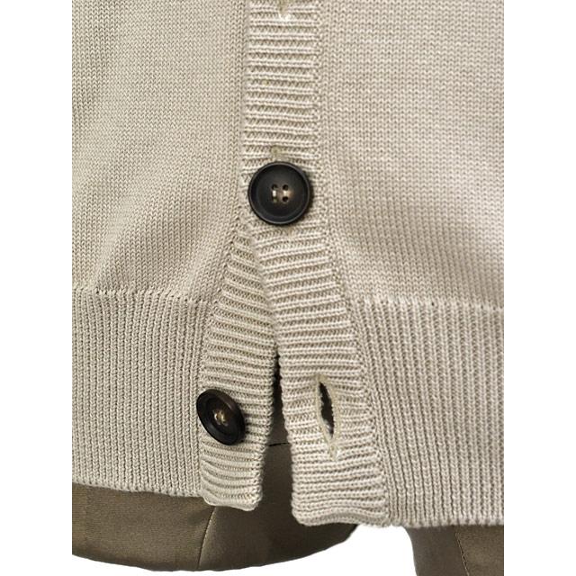 Settefili Cashmere【セッテフィーリ カシミア】Vネックカーディガン 3350VTX 2.KIN11 コットン 8G グレージュの画像