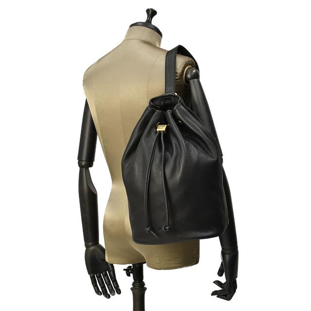 S.MANO【エス マーノ】ドローストリングバッグ DRAWSTRING BAG LARGE SMN001 キップレザー ブラックの画像