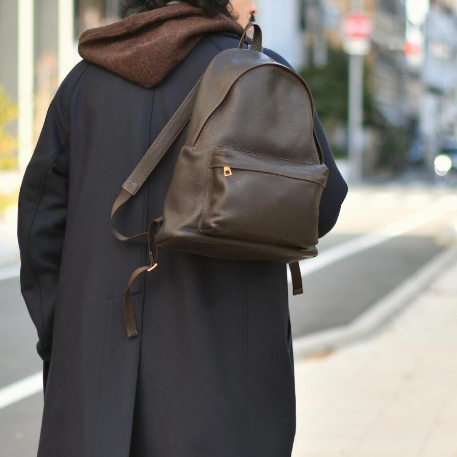 S.MANO【エス マーノ】バックパック DAY PACK SMN008 キップレザー ダークブラウンの画像