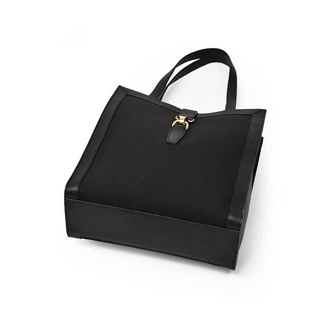 S.MANO【エス マーノ】キャンバストートバッグ CANVAS VERTICAL TOTE SMN004 キップレザー キャンバス ブラック |  | 03