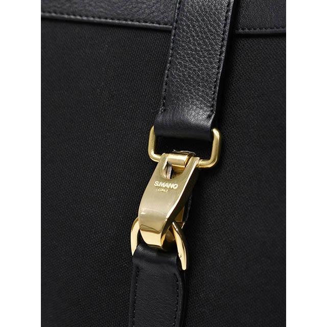 S.MANO【エス マーノ】キャンバストートバッグ CANVAS VERTICAL TOTE SMN004 キップレザー キャンバス ブラック |  | 07