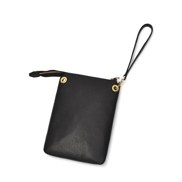 S.MANO【エス マーノ】ジップサコッシュバッグ ZIP SHOULDER SMN020 キップレザー ブラックの画像