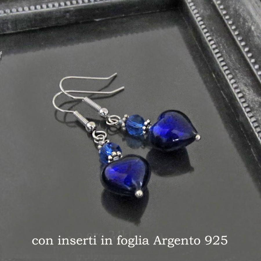 ベネチアンガラスピアス イタリア製ムラーノガラス 925シルバー 