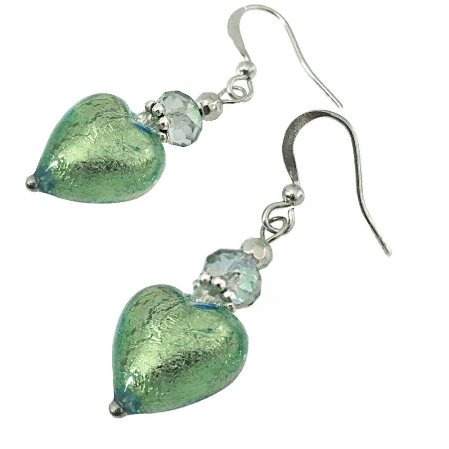 ピアス ハート ベネチアンガラスピアス イタリア製ムラーノガラス