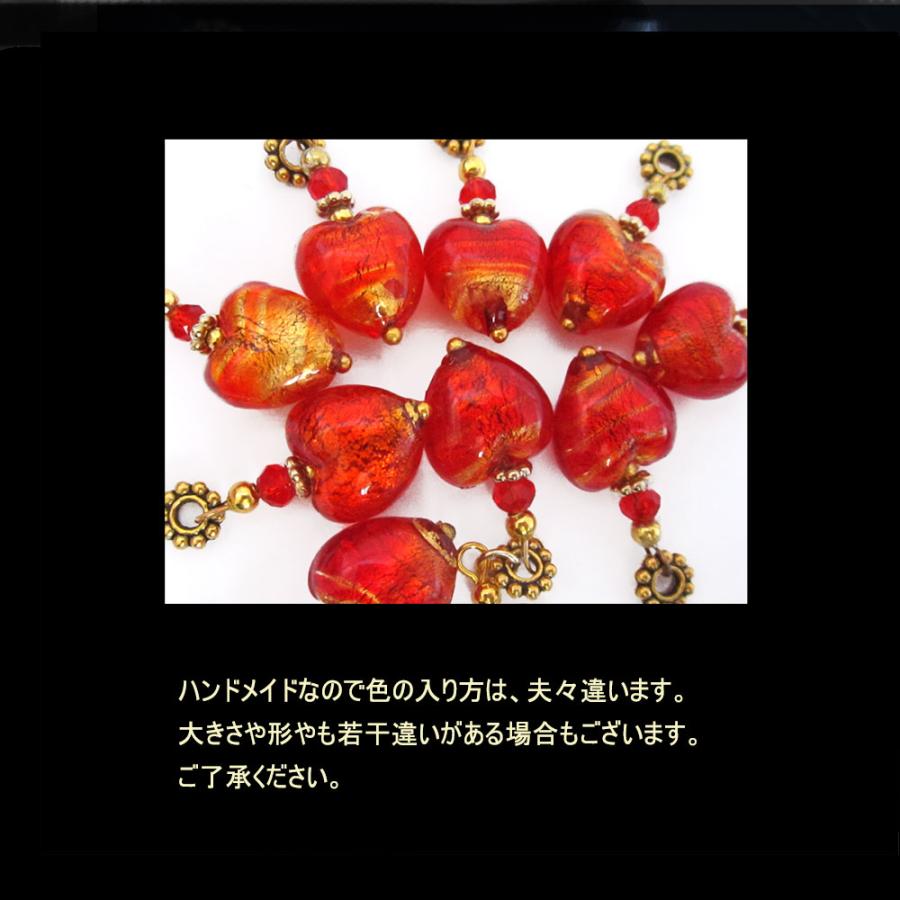 イタリアムラノガラス　パフィームアトマイザー　レッド　ゴールド花柄 87209_2.jpg