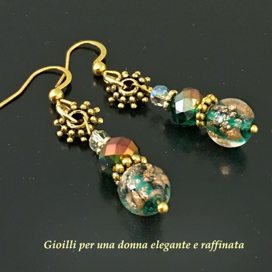 ベネチアンガラスピアス ムラーノガラス イタリア製アクセサリー 