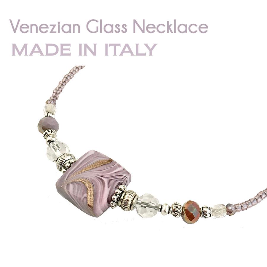 ネックレス イタリア製 ベネチアンガラスネックレス ムラーノガラス